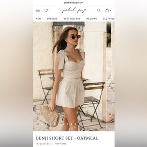 Petal and Pup Benji Short Set - Oatmeal - Size M